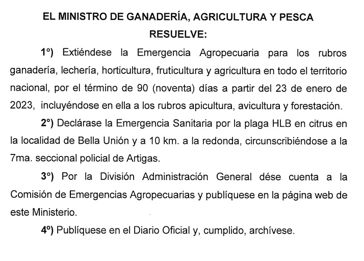 extension de emergencia agropecuaria