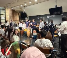 Taller de percusión del Centro "Soñando por los Niños" participo con una muestra en el Auditorio Nacional  del SODRE 