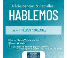 Este martes charla en Florida sobre adolescencias y pantallas