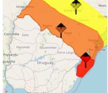 Emiten alerta roja para zona sur de Brasil que es fronteriza con Uruguay