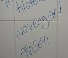Docente de UTU descubrió a cuatro alumnos borrando amenazas que habían escrito en el baño