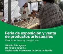 Este sábado Feria de Exposición y Venta de Productos Artesanales