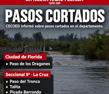 CECOED informó sobre pasos cortados en el departamento