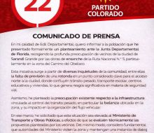 Junta: Edil de la lista 22 presentó inquietud por obras de ensanche de ruta 5 en zona de  Sarandí