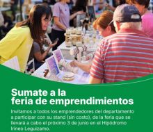 Convocan a emprendedores a participar de feria en el Hipódromo Irineo Leguisamo