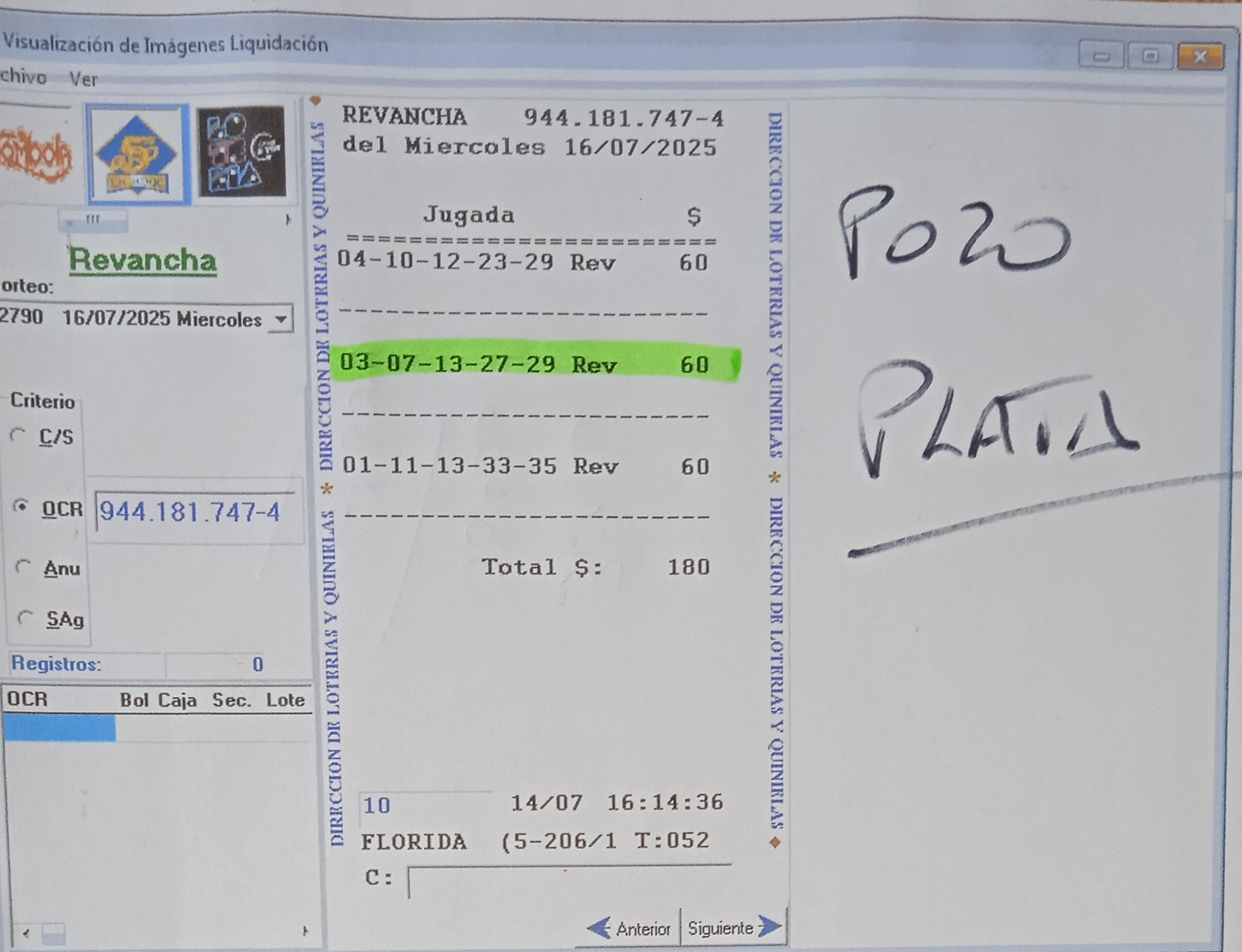 5 de Oro Uno de los 9 aciertos del Pozo de Plata cayó en Florida