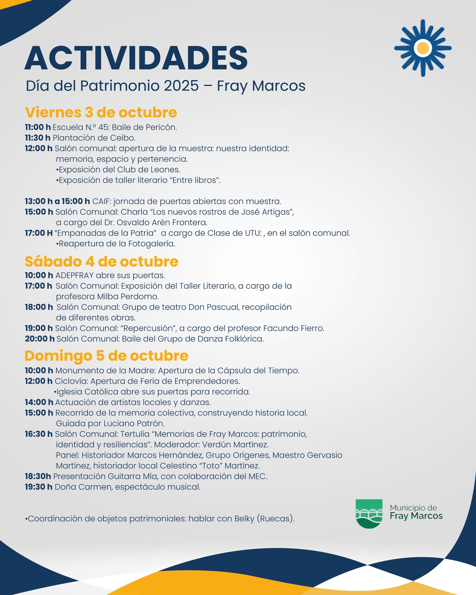 Actividades por el Día del Patrimonio en Fray Marcos