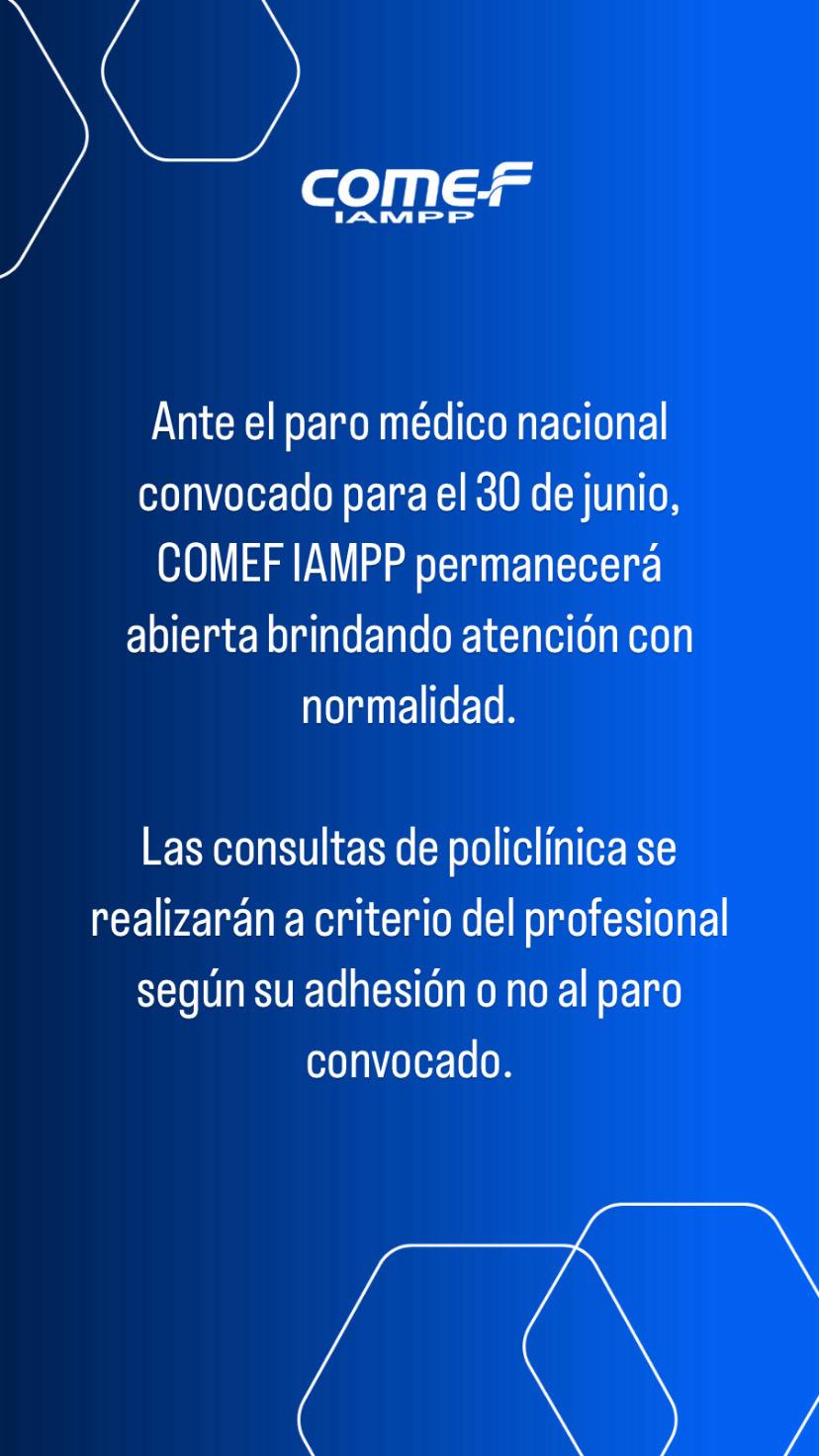 Comunicado de COMEF ante paro convocado