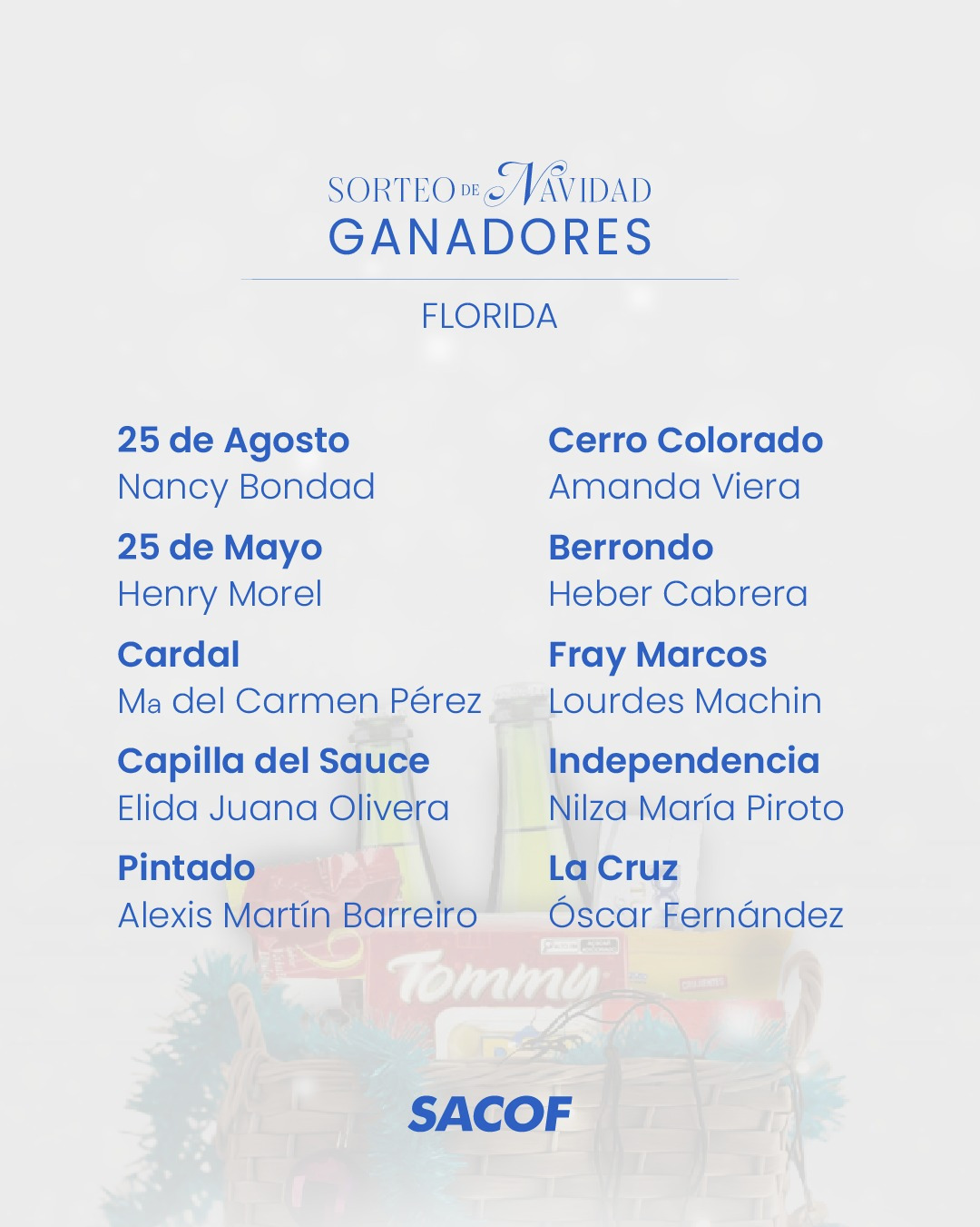 Ganadores de las Canastas Navideñas de SACOF 4