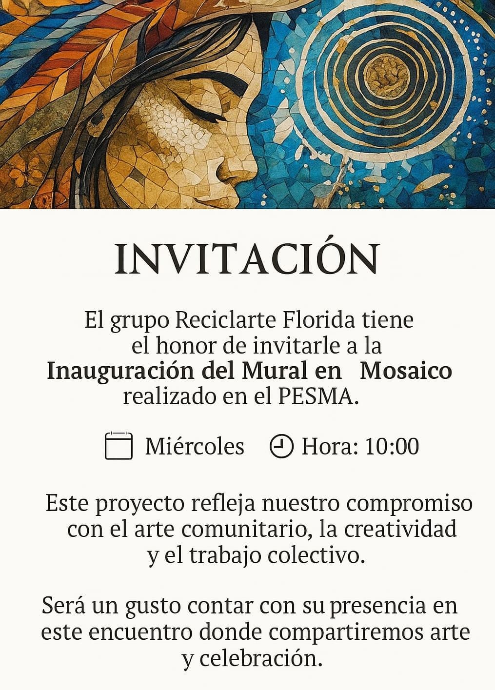 Grupo Reciclarte inaugura Mural en el PESMA