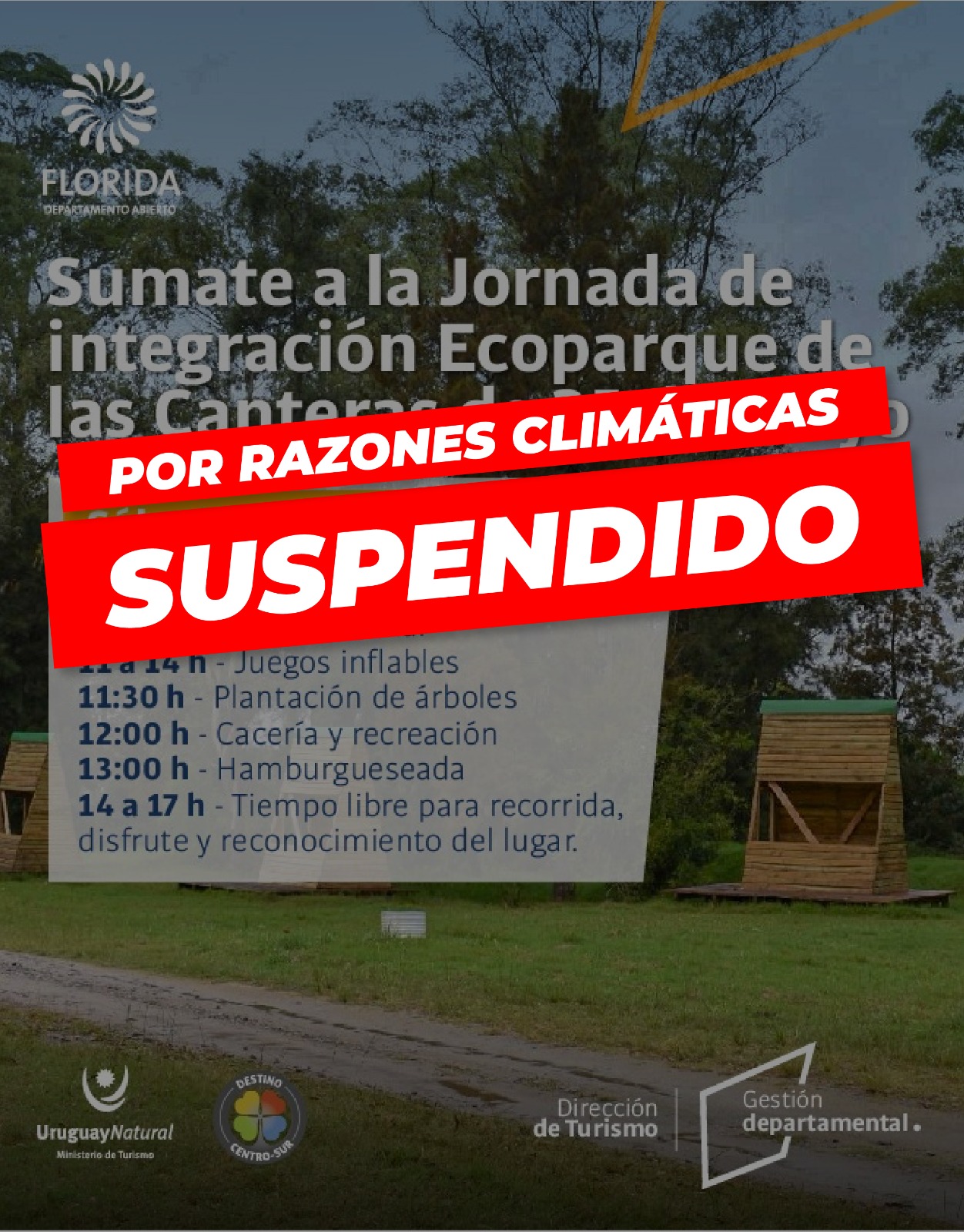 JORNADA DE INTEGRACIÓN EN LAS CANTERAS DE 25 DE MAYO FUE POSTERGADA