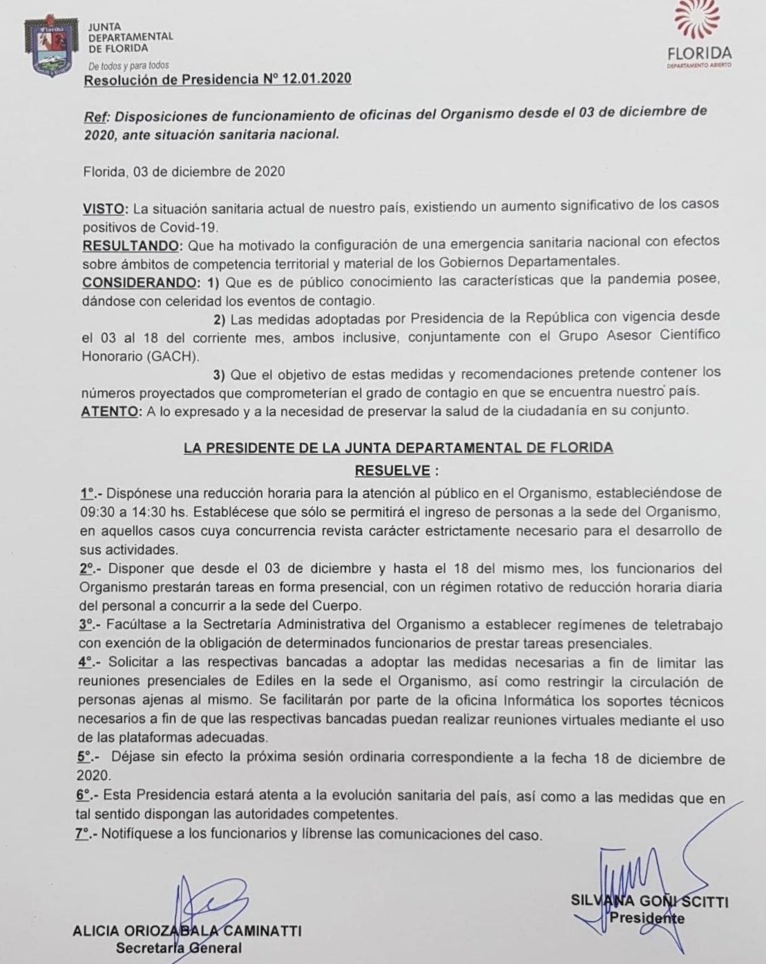 Junta Departamental adopta medidas de prevención contra el COVID 19