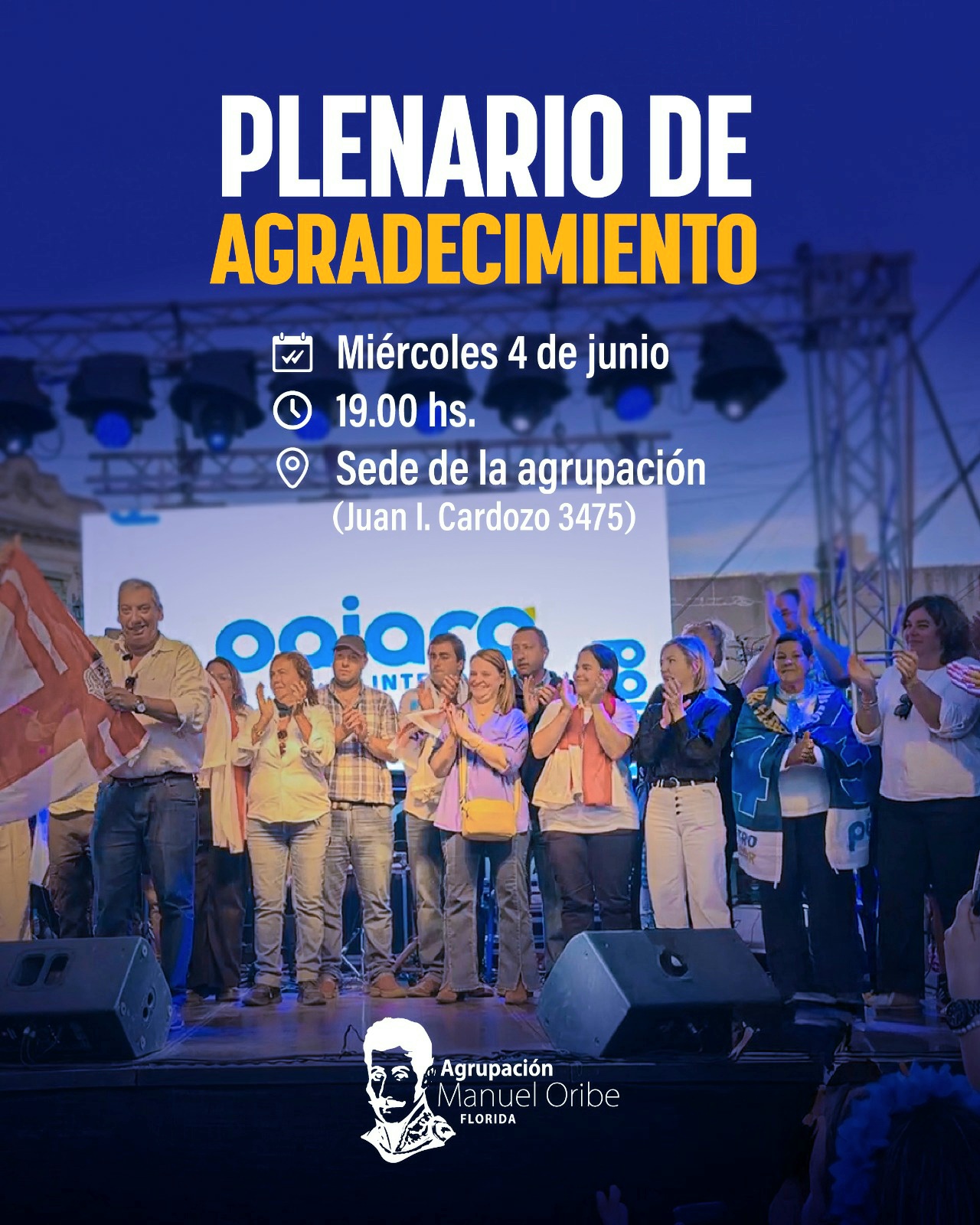 Lista 62 realizará Plenario de agradecimiento