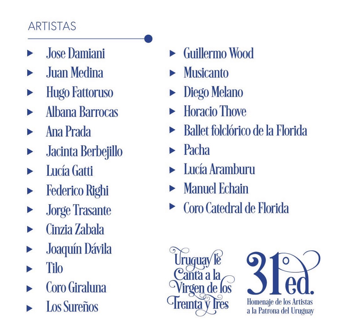 URUGUAY LE CANTA A LA VIRGEN 2025