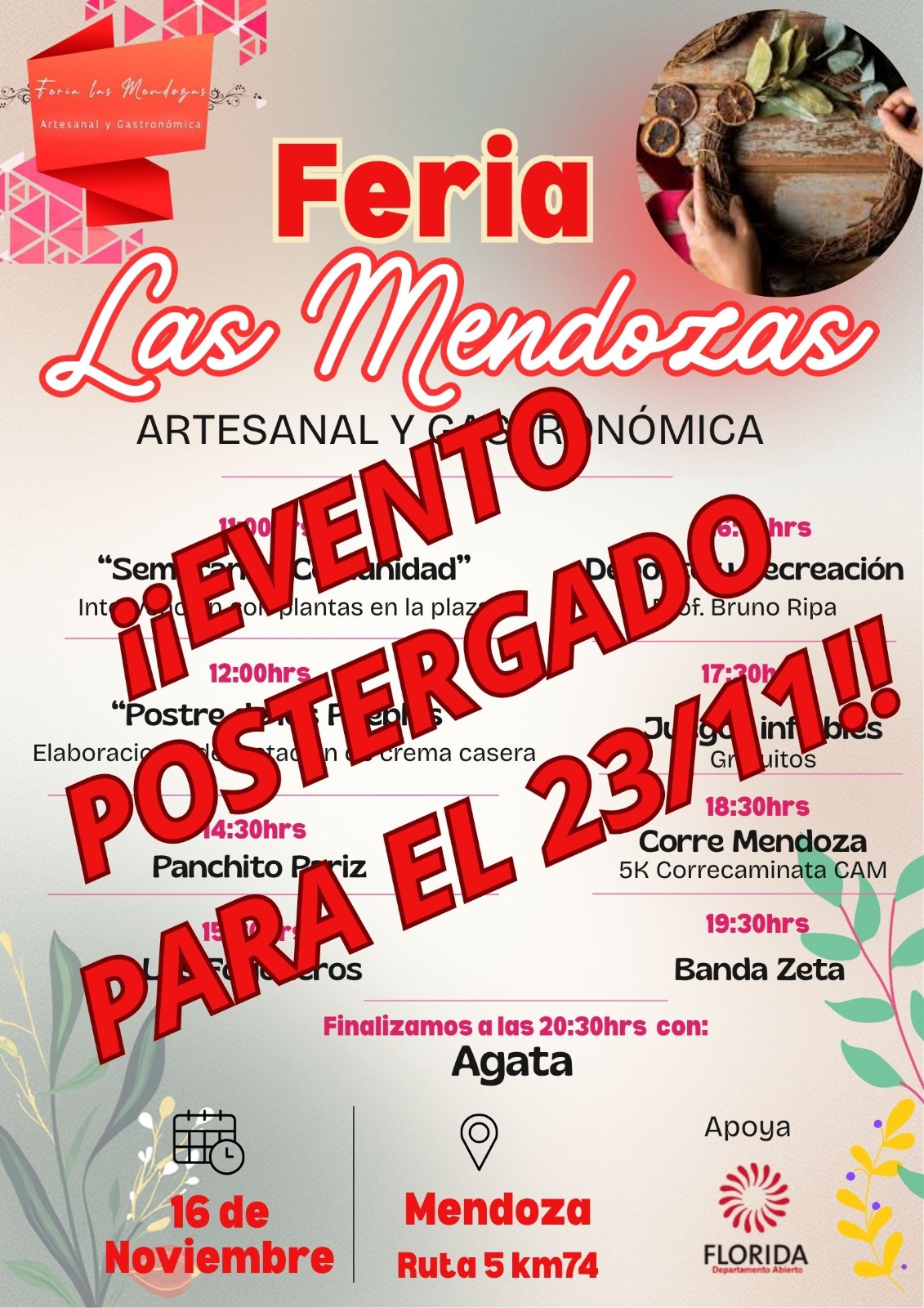 feria de las mendozas postergada