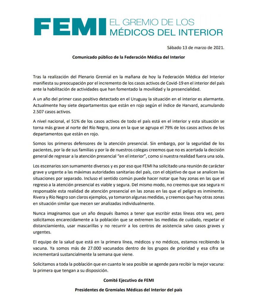 COMUNICADO FEMI 