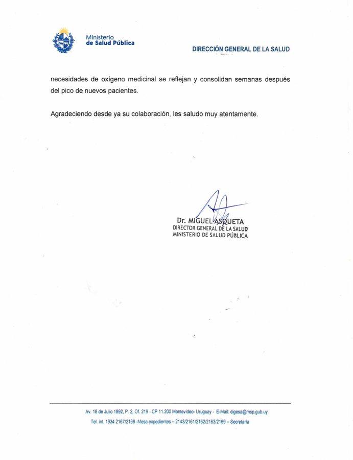 MSP pide optimizar el uso de oxígeno 2
