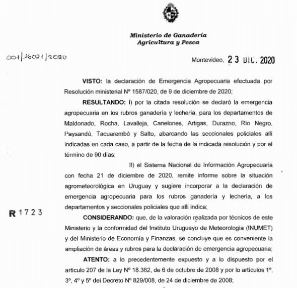 emergencia agropecuaria